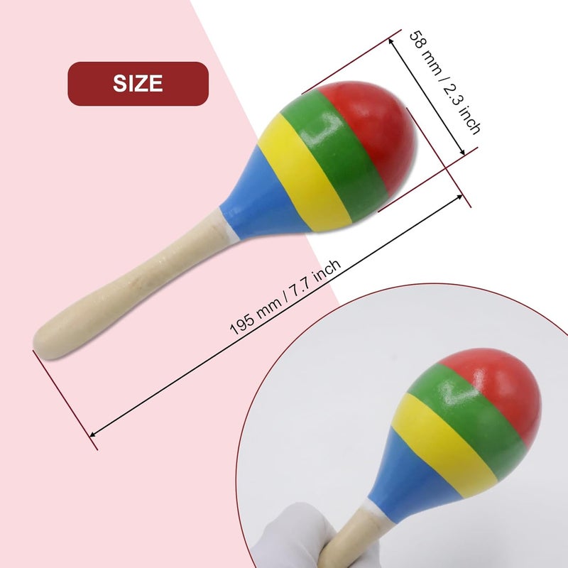 Cheerock Wooden Maracas Set, Latin Salsa Rumba Shakers, Hand Percussion Rattles for Rhythm and Music Making, Ideal for Bands, Ensembles, Classrooms and Parties, Pack of 2 - Image 4